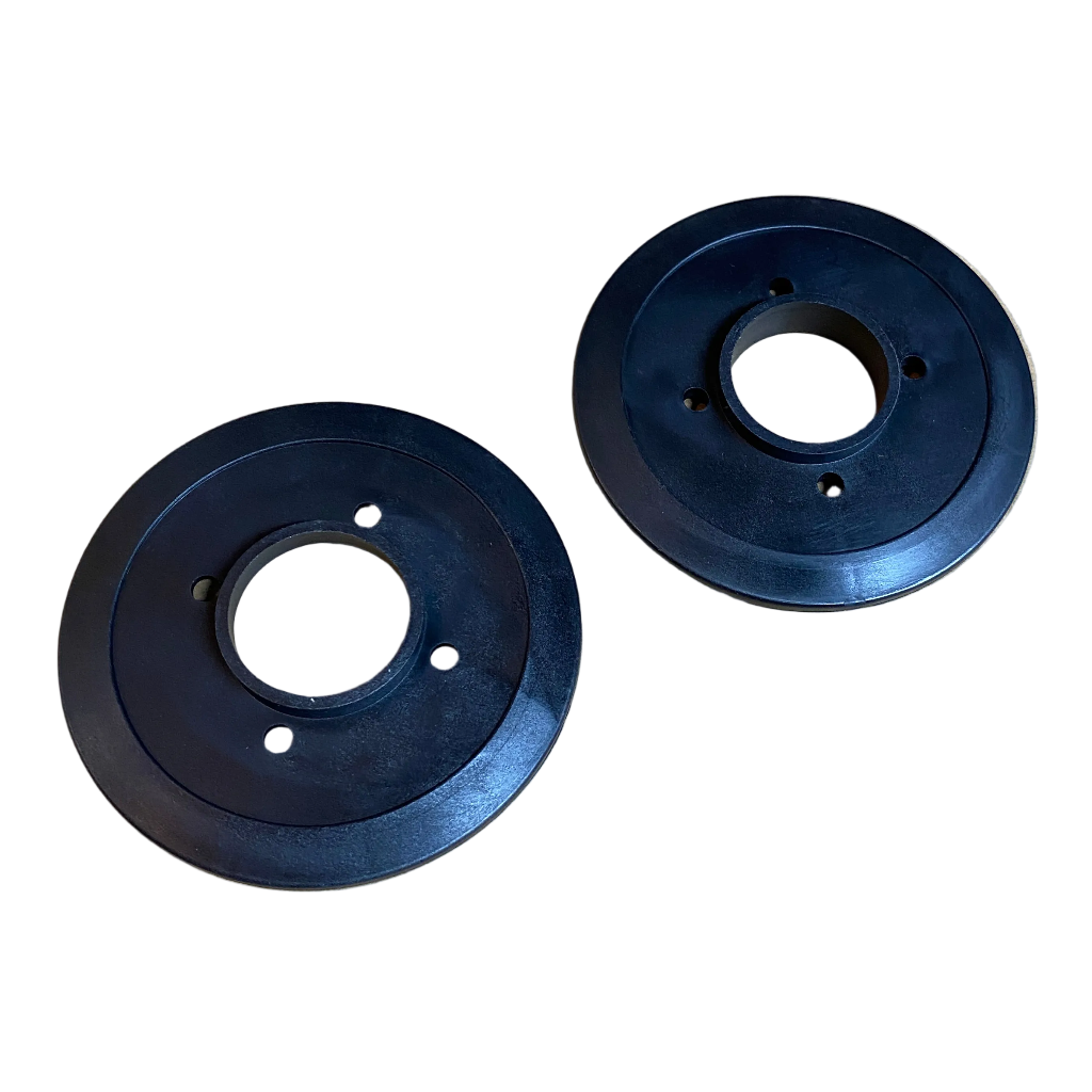 catch roller disks for ErgSupplies and KayakPro ergometers, viewed from the back