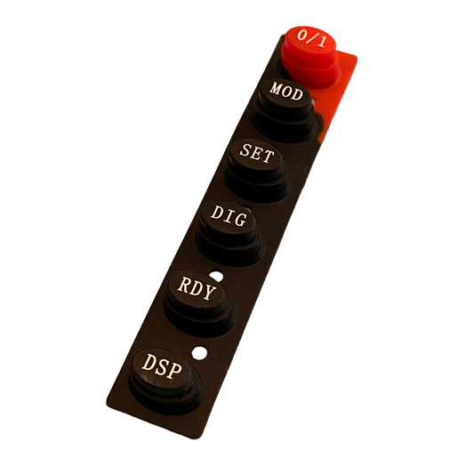 a strip of buttons for ErgSupplies and KayakPro ergometer monitor consoles