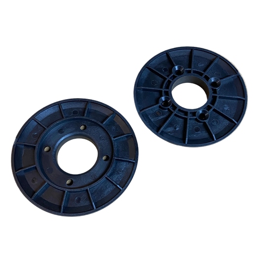 catch roller disks for ErgSupplies and KayakPro ergometers, viewed from the front